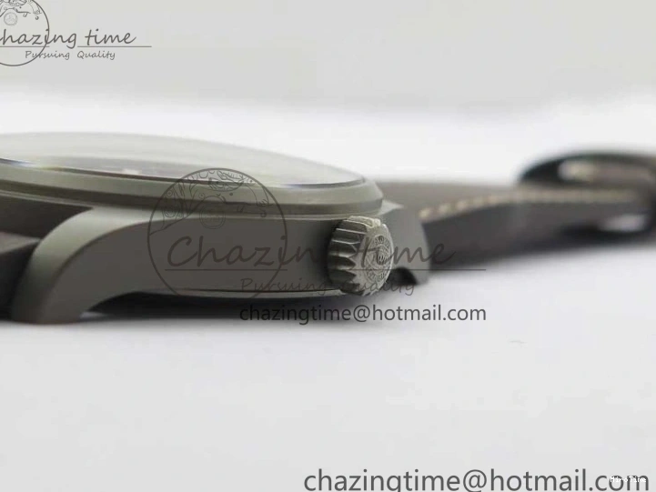 MIROTIME 0323 Mark XVIII IW327006 Titanium V7F 1:1 Best Edition Black Dial on Brown Leather Strap A Attractive 7080